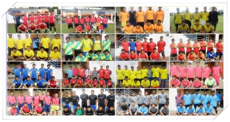 Sebahagian dari pasukan yang menyertai Pesta Bola Sepak 9 Sebelah