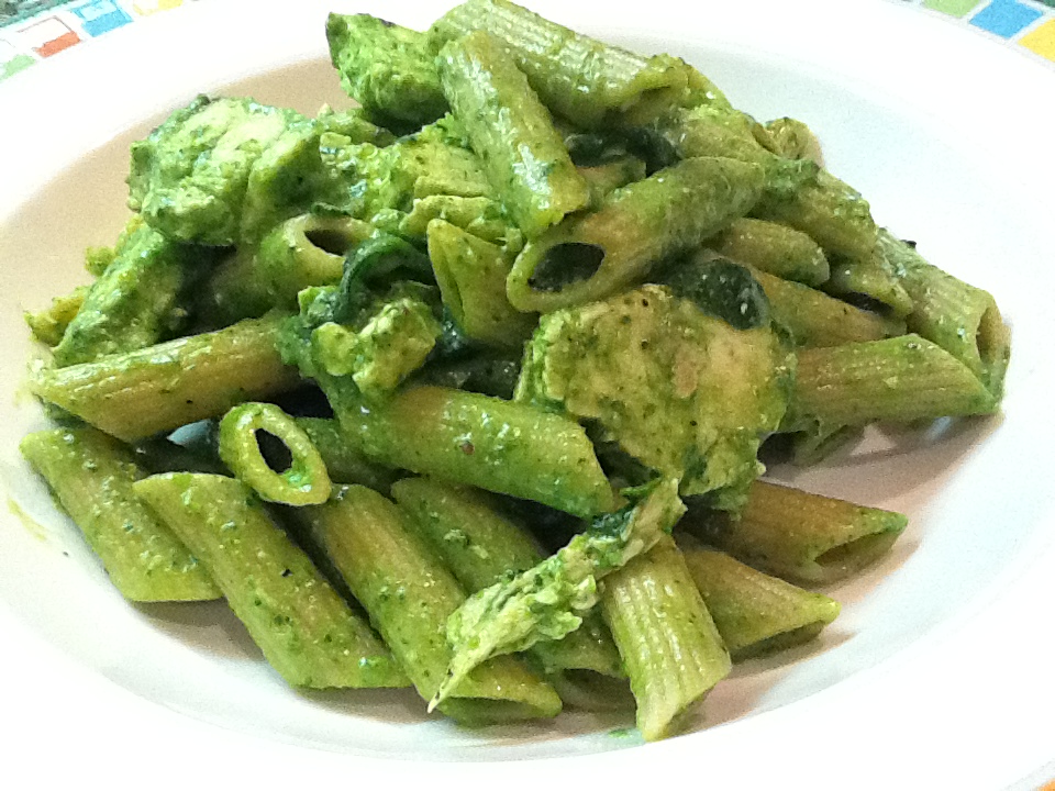 Mommy and Baby food Whole Wheat Penne with Grilled Chicken in a