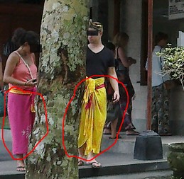 Use sarong when entering the temple in Bali Use sarong when entering the temple in Bali