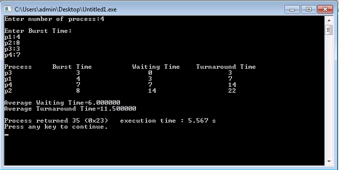 C Program for Shortest Job First (SJF) Scheduling Algorithm C Program for Shortest Job First (SJF) Scheduling Algorithm
