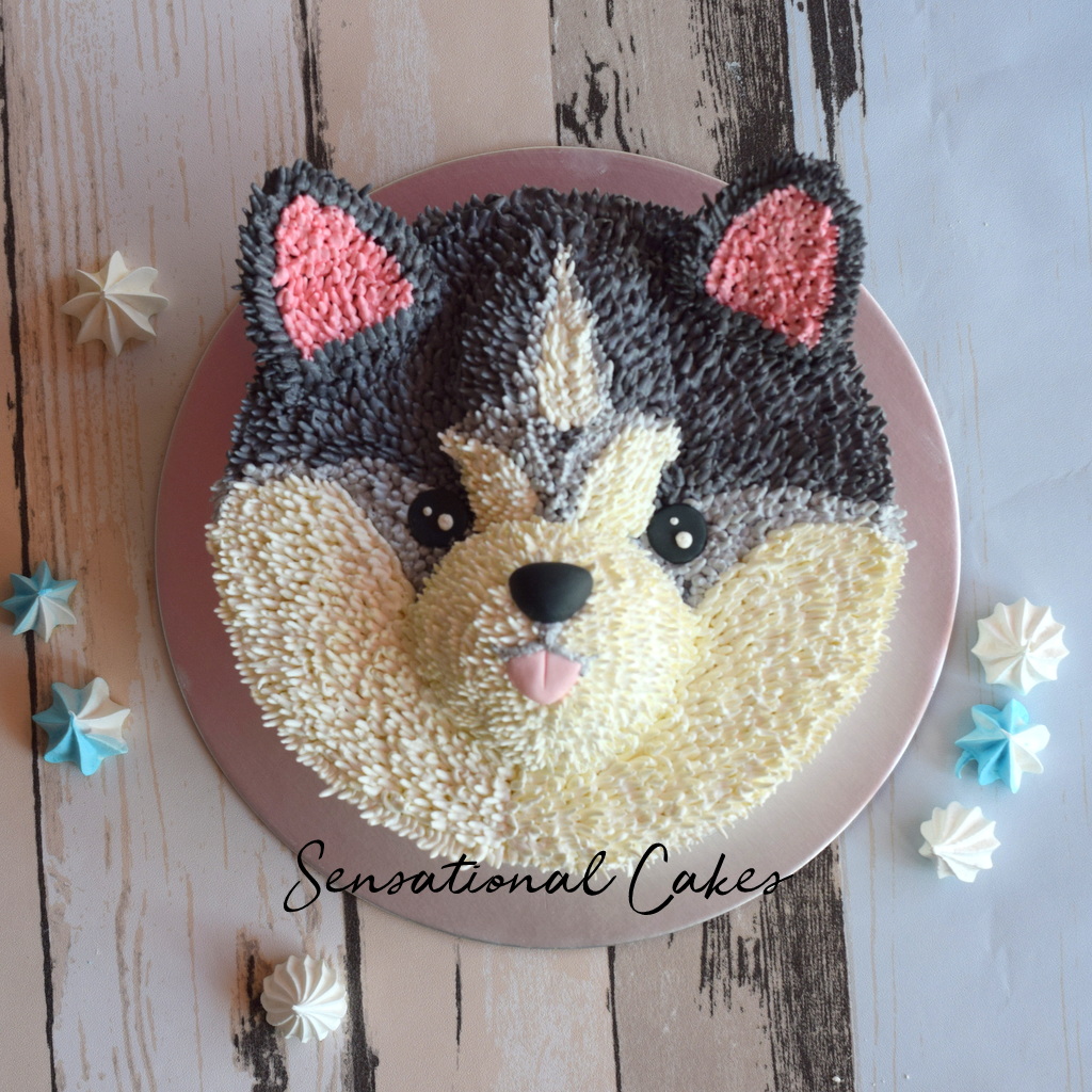 The Sensational Cakes: Dog Siberian Husky cream 3d cake for animal lover  theme birthday cake #singaporecake #creamcake