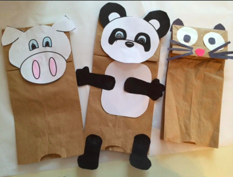 Paper bag puppets