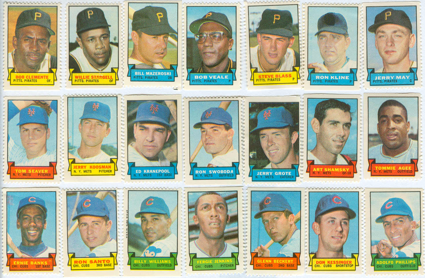1968 Topps Baseball: 1969 Baseball Stamps - All the Rest