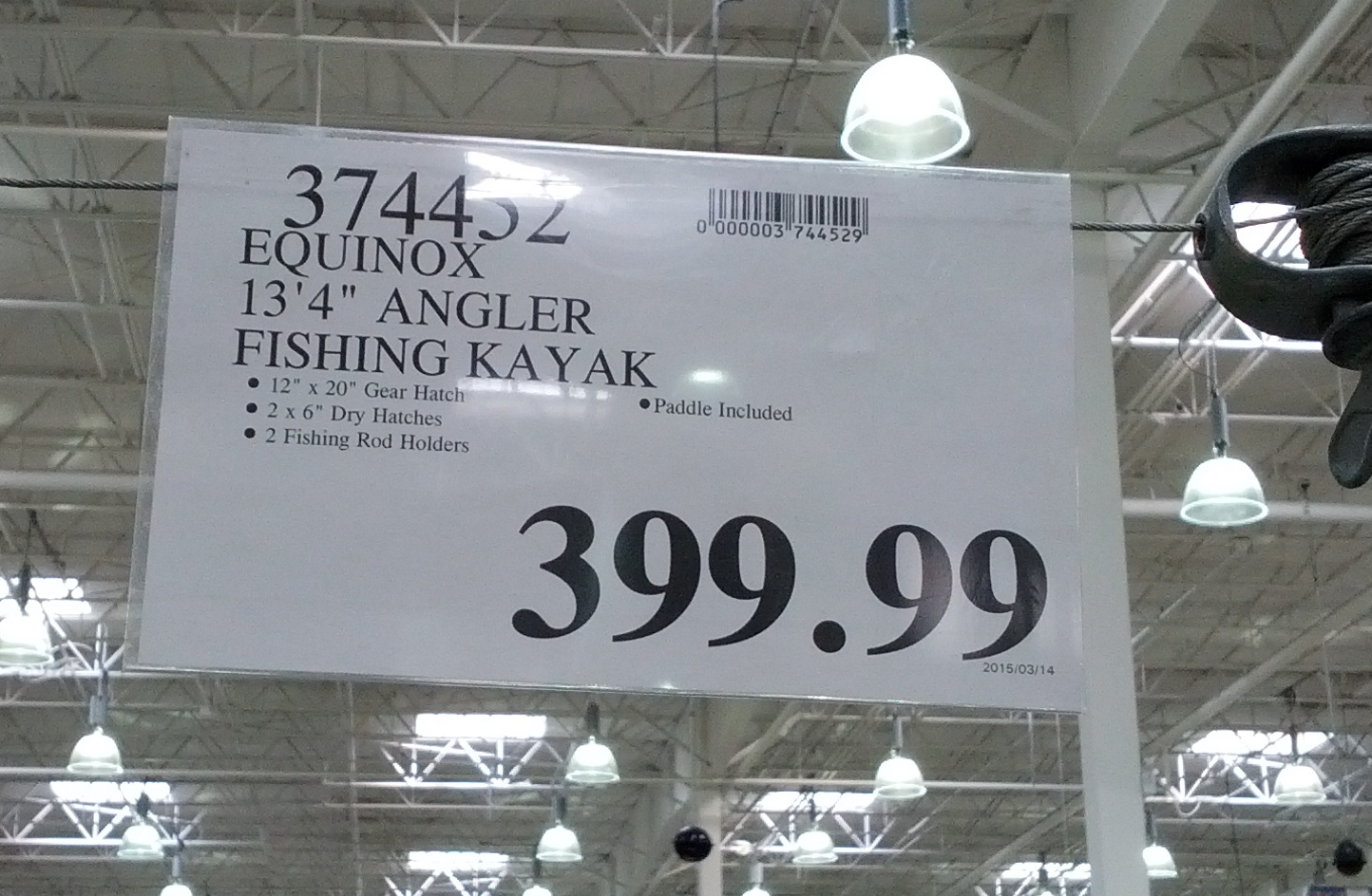 Equinox Kayaks 13.4F Angler Fishing Kayak Costco Weekender