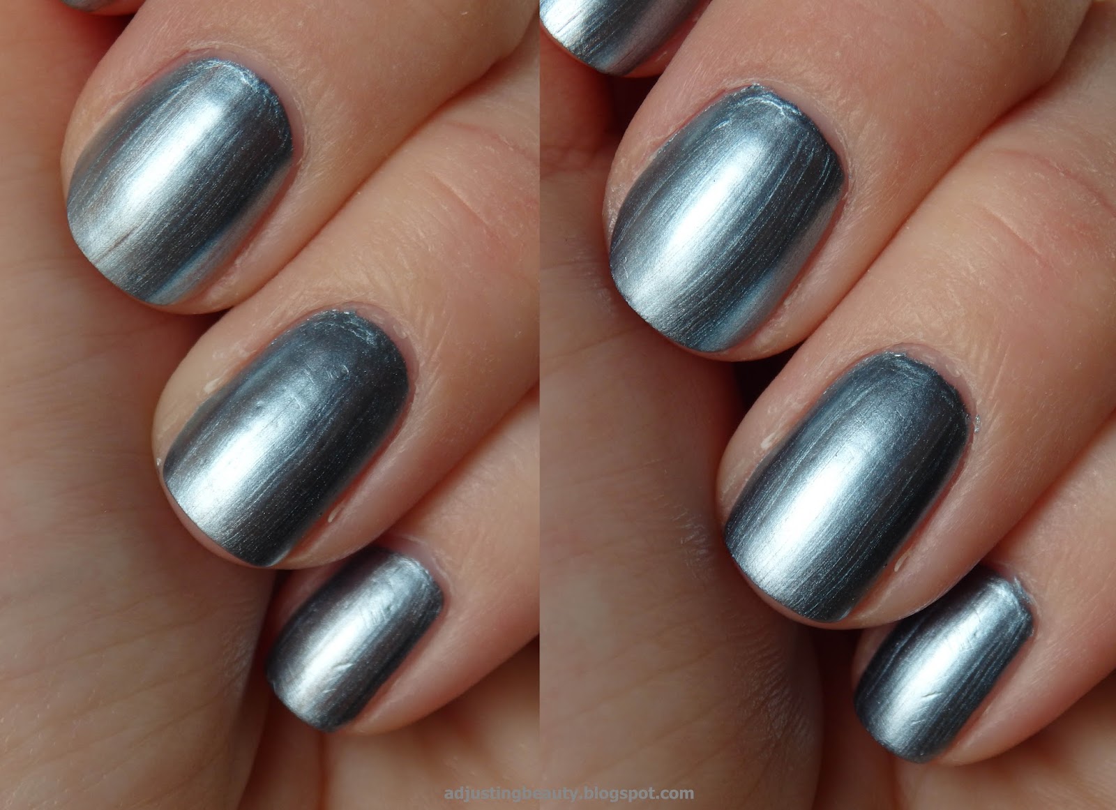 Review Models Own Colour Chrome Collection nail polish (Chrome Blue) Adjusting Beauty