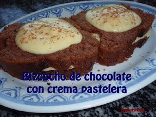 Bizcocho De Chocolate Con Crema Pastelera
