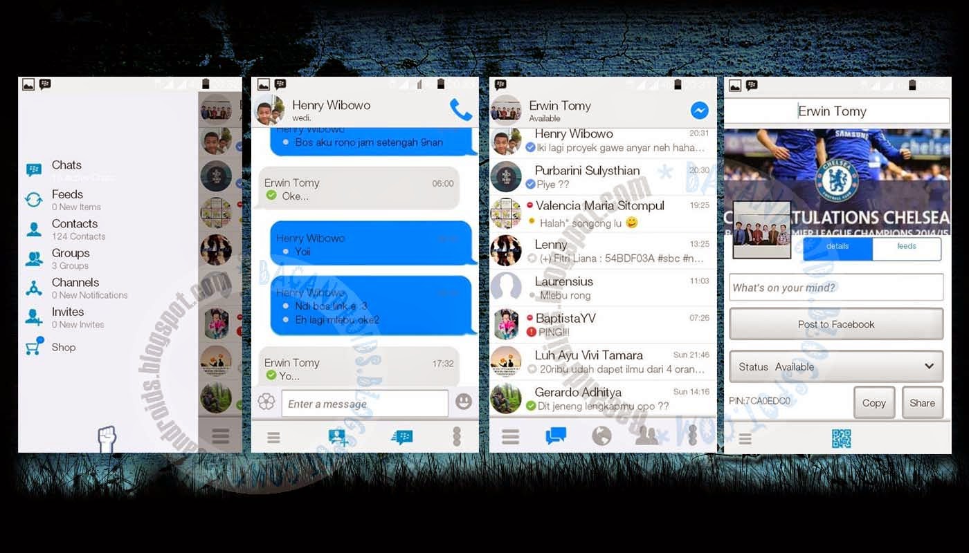 download BBM Mod Tema Facesengger Tampilan Seperti Facebook V2.8.0.21