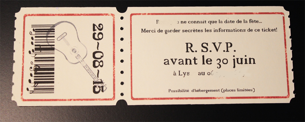 concert invitation card