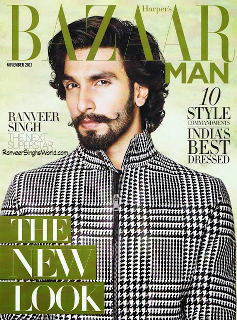 Ranveer Singh:'The Next Superstar' on Harper's Bazaar Man Nov 2013 