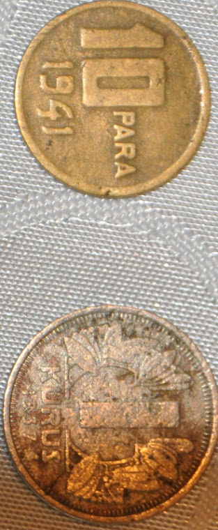 1941 in 10 parası  ve 1 kuruş