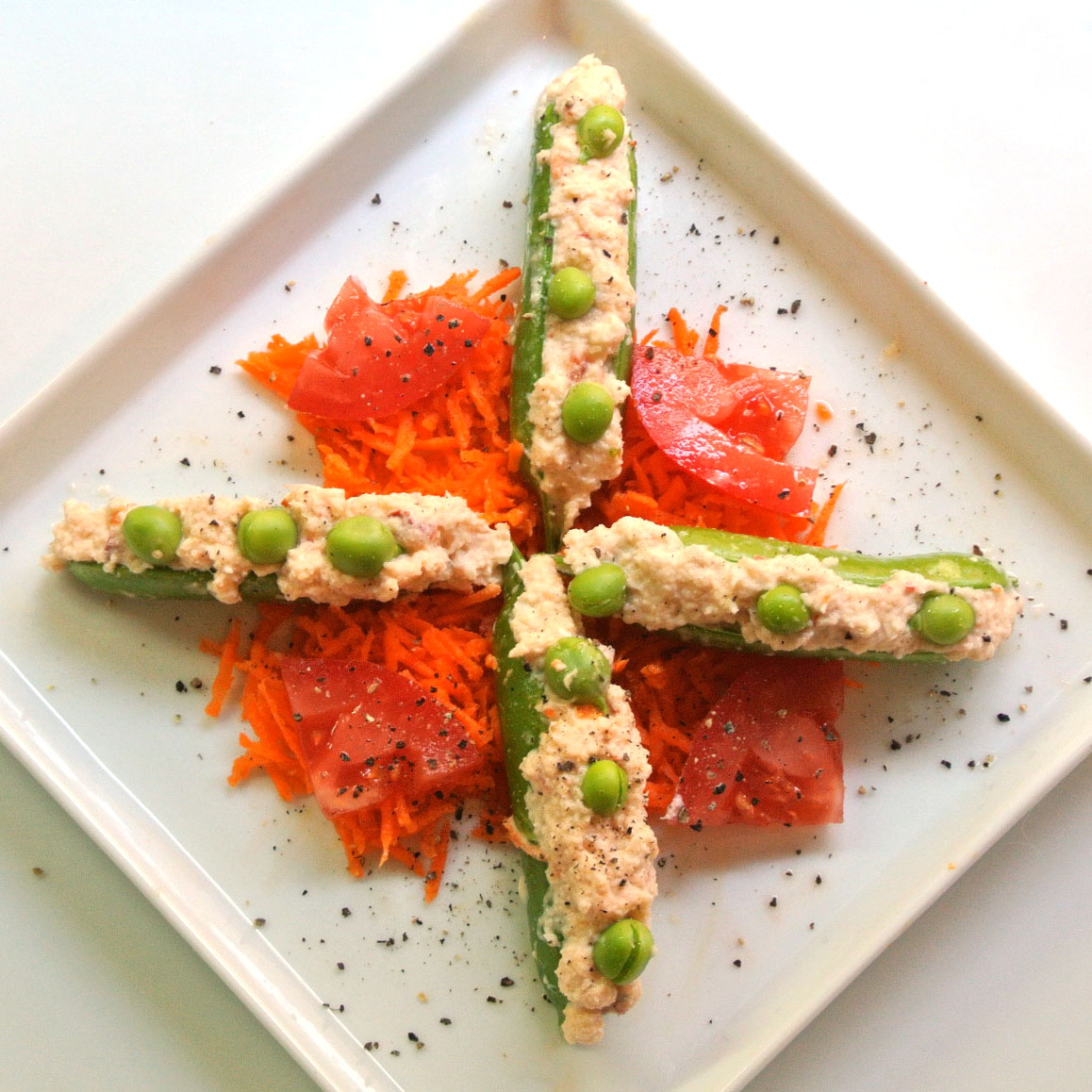 Mom, What's For Dinner? Crab Stuffed Sugar Snap Peas