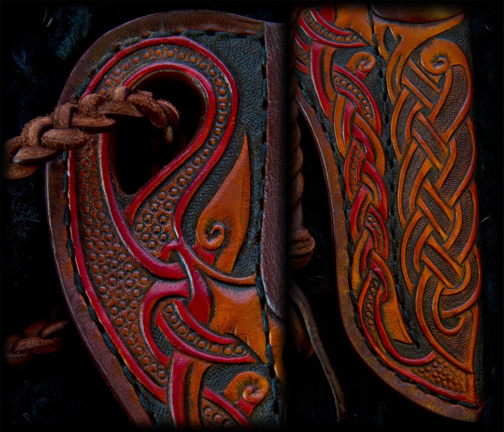 Norse and Viking Leather Art Bone Jewelry and Drinking Horns by