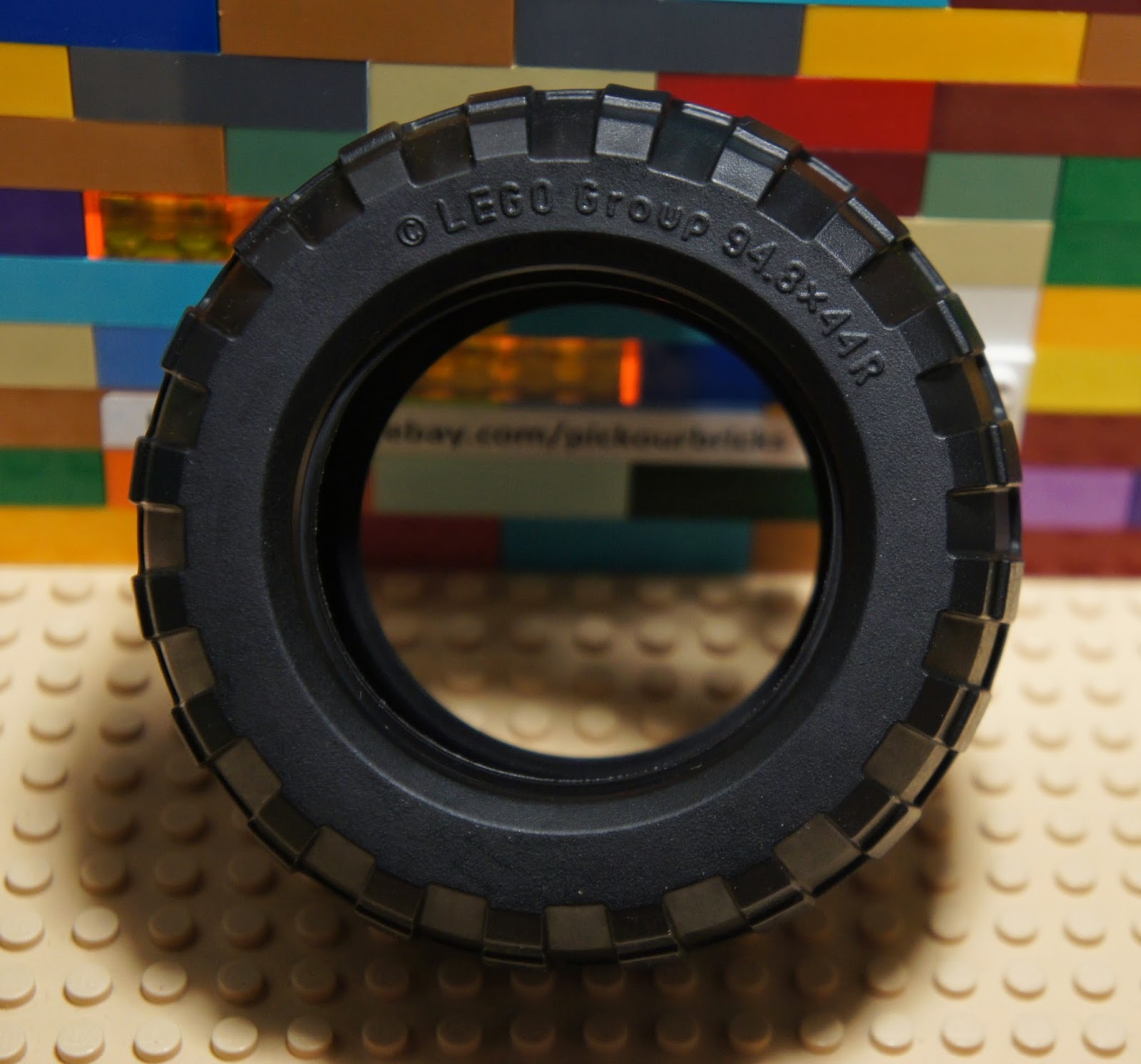 LEGO 6005202 Black BIG RUBBER WHEELS Tyre Baloon Wide Ø94.8 x 44R