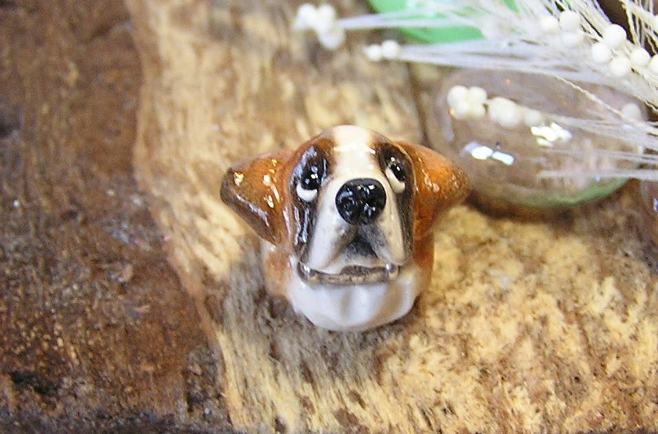 NanjoDogz Saint Bernard Pandora Polymer Clay Dog Bead Charm