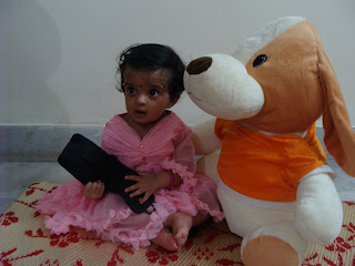 18 Months Old - A Year and half!! Anishas pic with her friend doggy