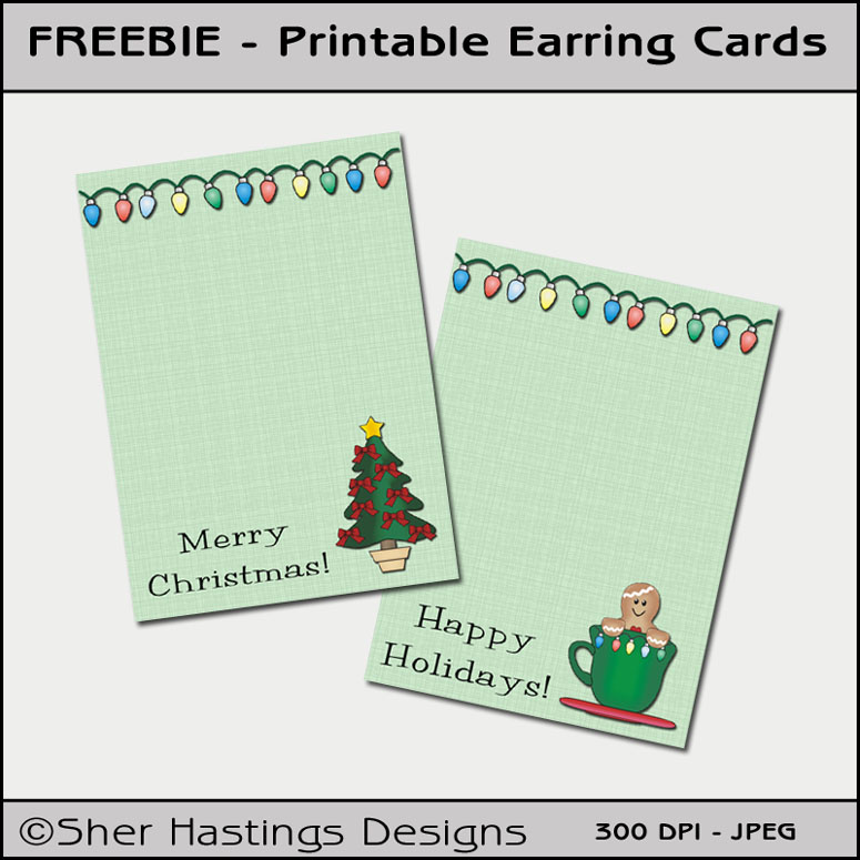 Sher's Creative Space: FREEBIE - Printable Earring Cards