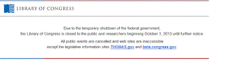 Library of Congress Closure notice