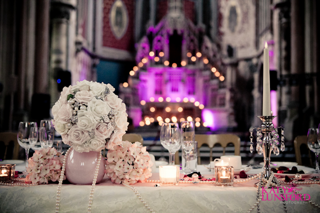 Natalie and Vinny had two themes when planning their wedding vintage pearls