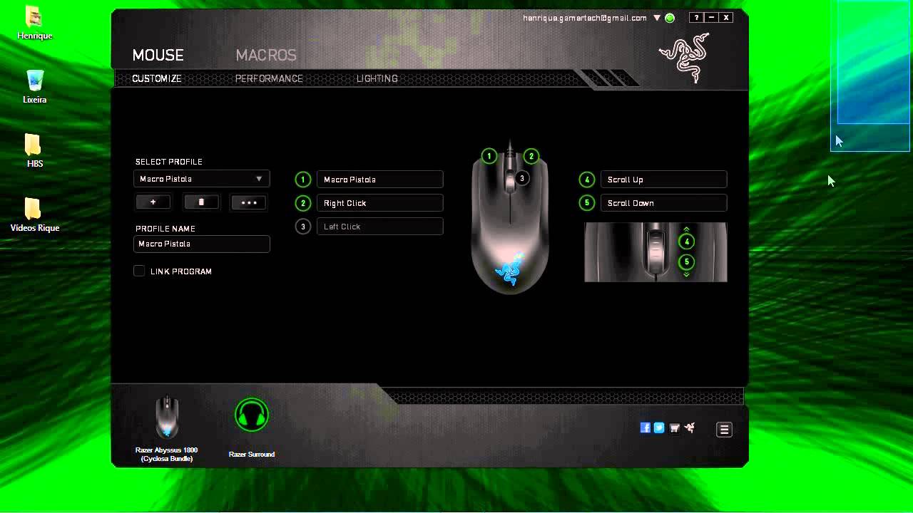LEIA EM POUCO TEMPO CONFIGURANDO MACRO NO RAZER ABYSSUS 1800dpi drives