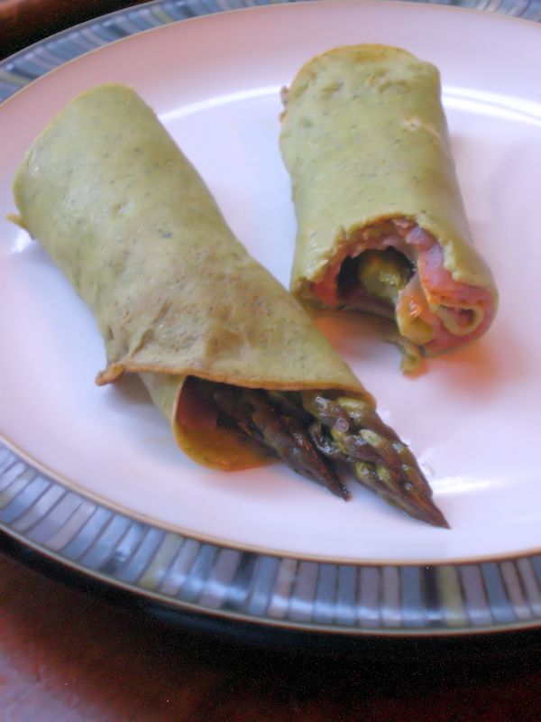 Pesto Crepes with Smoked Salmon & Asparagus Maple Leaf Mommy