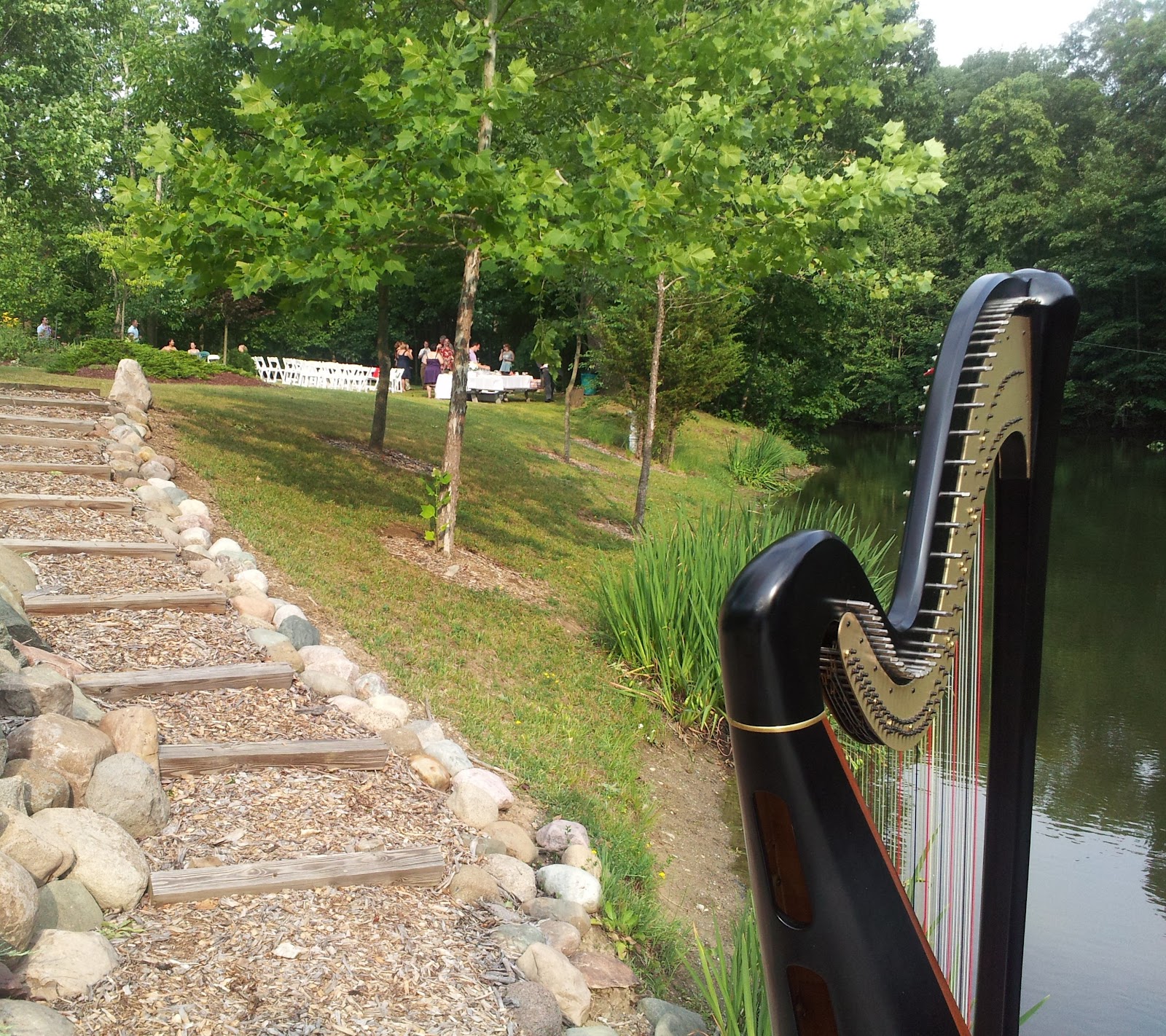 Harpist in Wabash, Indiana Wedding at Hidden Hollows Retreat The