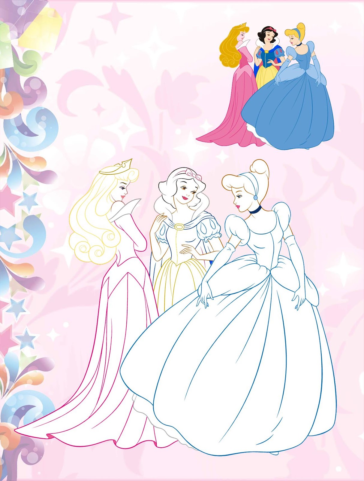 Dibujos para Colorear, Pintar , imprimir.....: PRINCESAS DISNEY 2