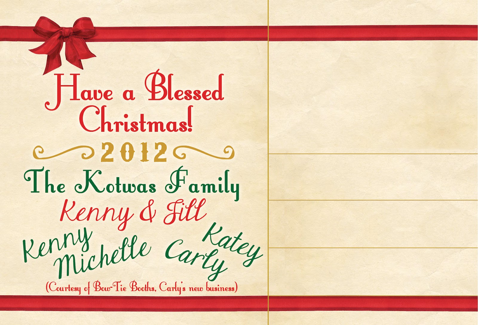 Bow-Tie Booths Blog: My Family's Christmas Postcards