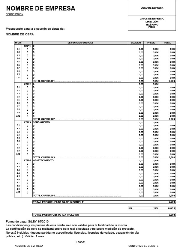 formatos de presupuesto