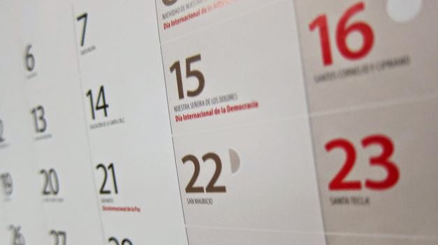 feriados, puentes calendario laboral dias festivos en España - Madrid, Valencia, Barcelona 2015