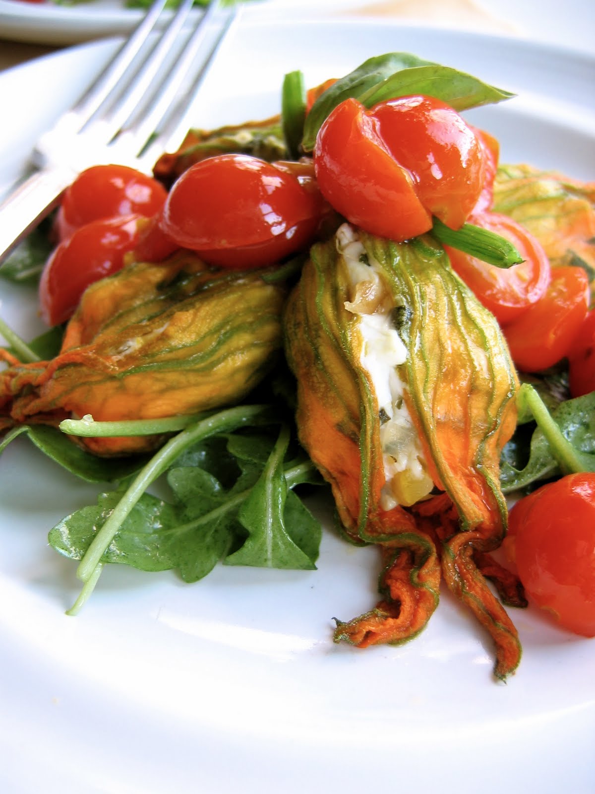Zucchini, Corn and ChèvreStuffed Squash Blossoms • The Bojon Gourmet