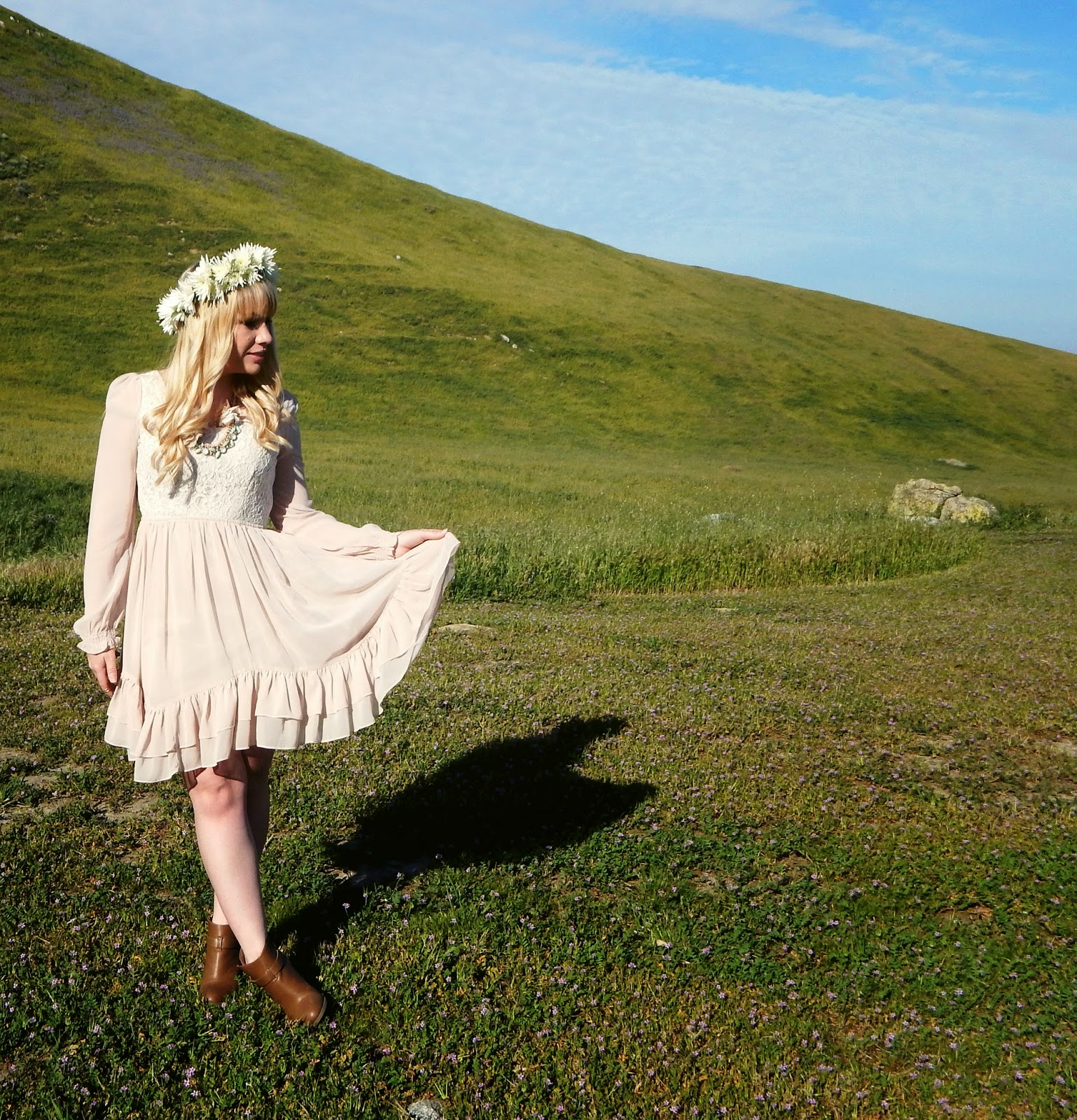 Boho Princess Outfit with Flower Crown
