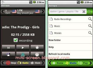 Free Antropia Radio Player-Recorder App Android Interface