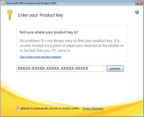 microsoft 2010 product key home and student