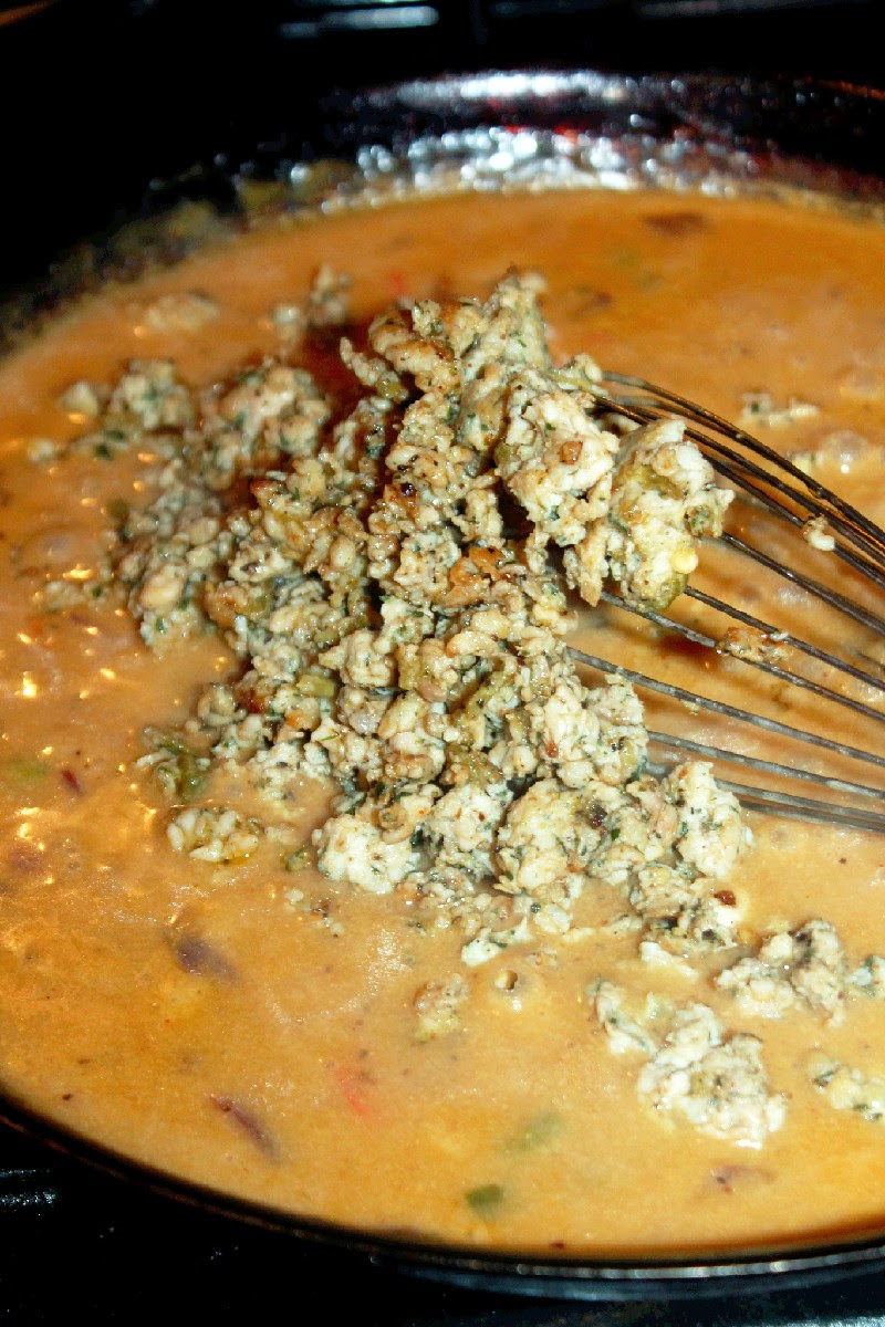 Creole Contessa Cheesy Green Chili Sausage Gravy with Biscuits