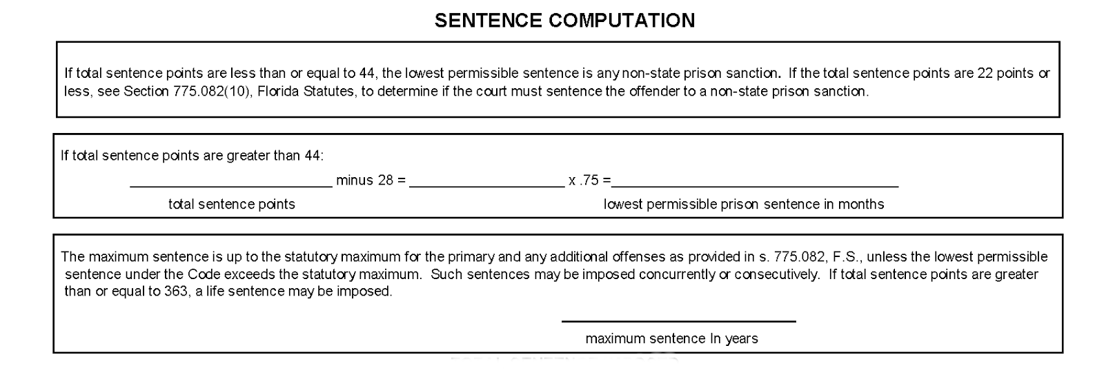 Sentencing Guidelines Chart Florida