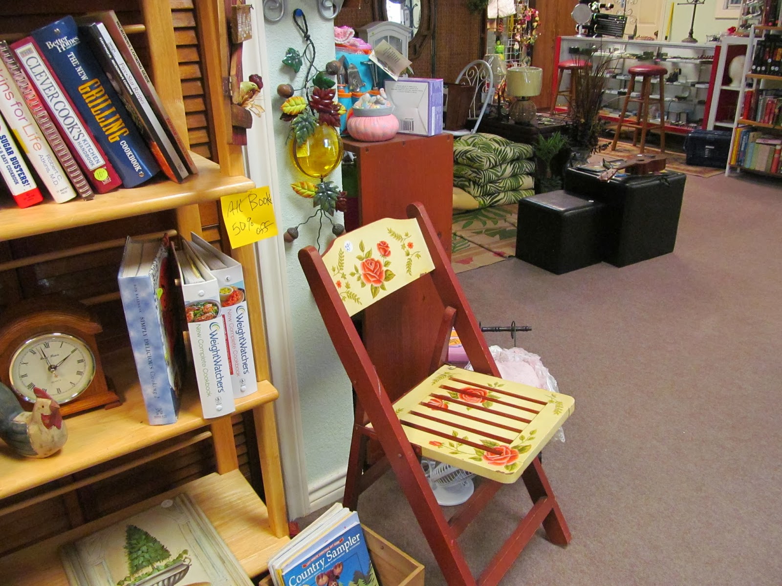painted folding chair at Mertie's This and That