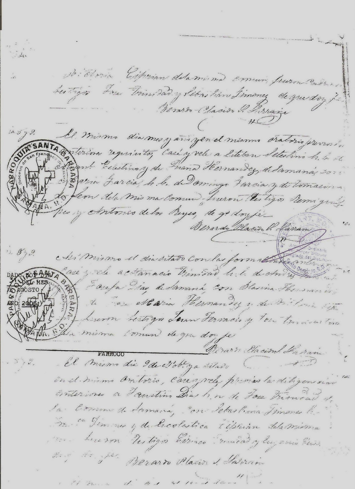 MI ACTA DE MATRIMONIO MANUSCRITA DEL LIBRO DE ATANACIO