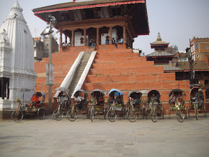 Cycle - Rickshaws at "Kathmandu Darbar Square" also called "Hanuman Dhoka".
