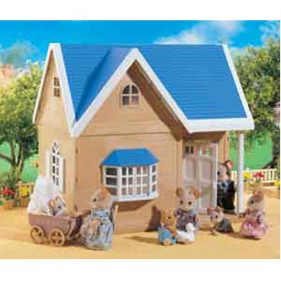 Sylvanian Families Bramble Cottage House Blue Roof 