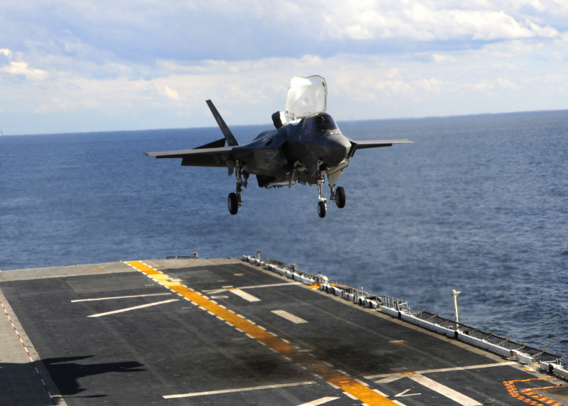 US Marine Corps F-35B Lightning II Joint Strike Fighter getting ready