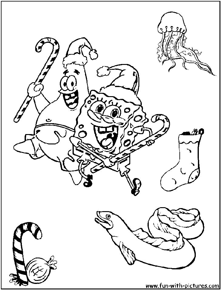 Kids Page: - Spongebob Patrick Christmas Coloring Pages