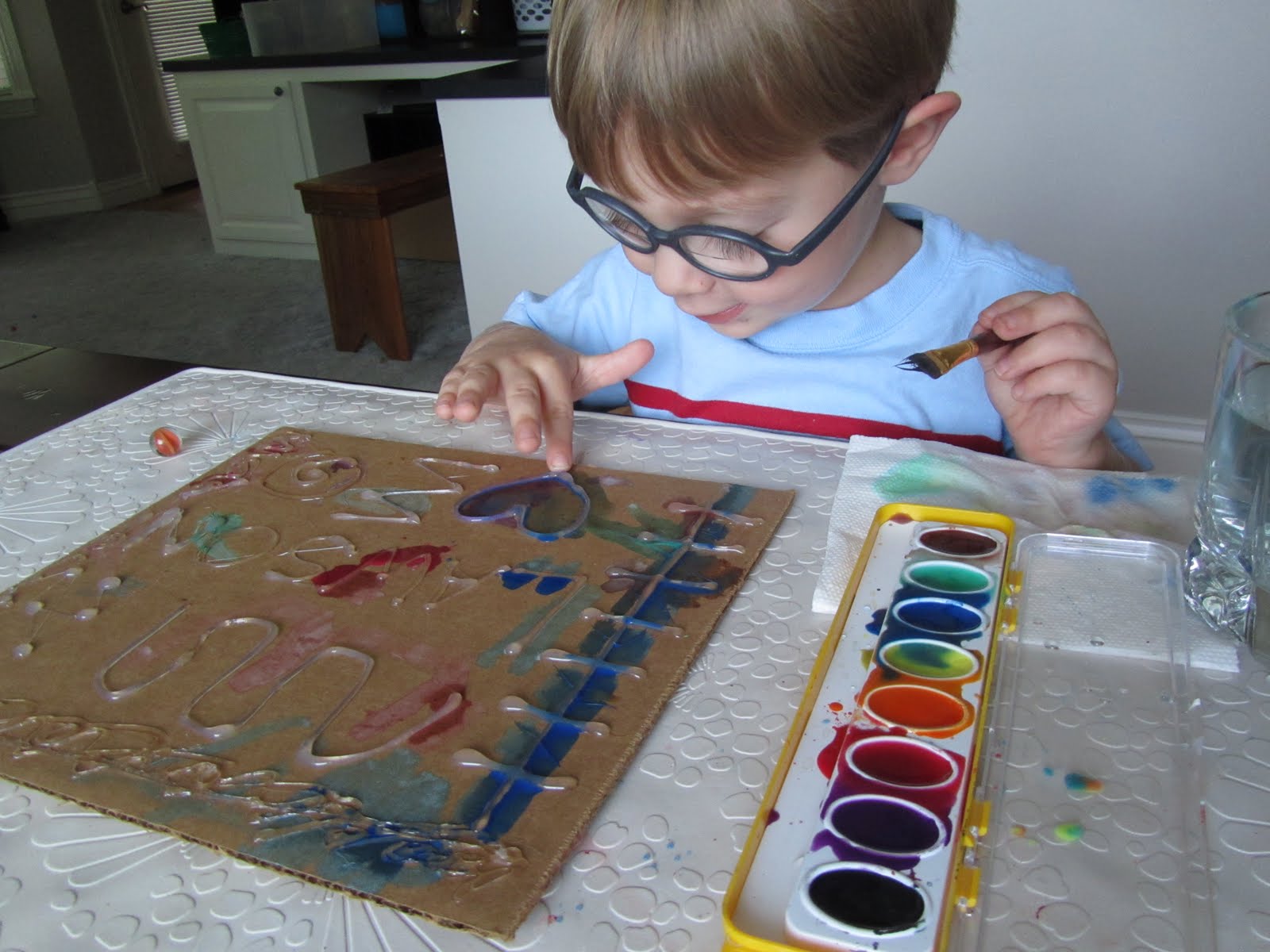 Play Create Explore Painting Over Hot Glue Gun Designs