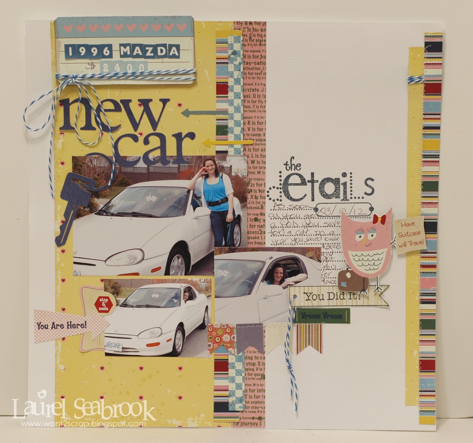 new car page Scrapbook sketches, New cars, Scrapbook pages