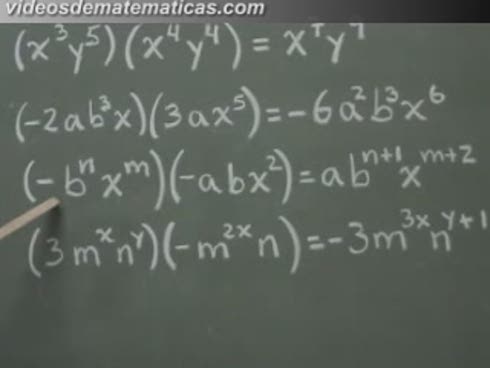 MULTIPLICACION DE MONOMIO multiplicacion de monomio: