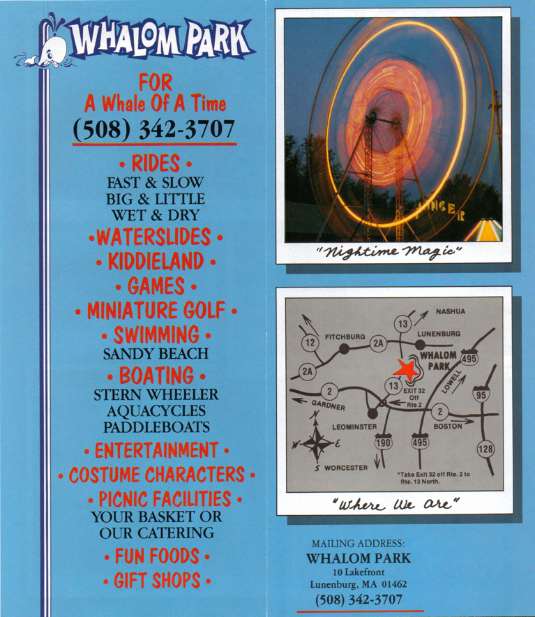 NewsPlusNotes From The Vault Whalom Park 1990s Brochure