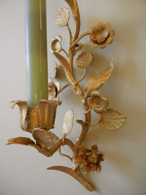 a curious gardener: gilding toleware sconces