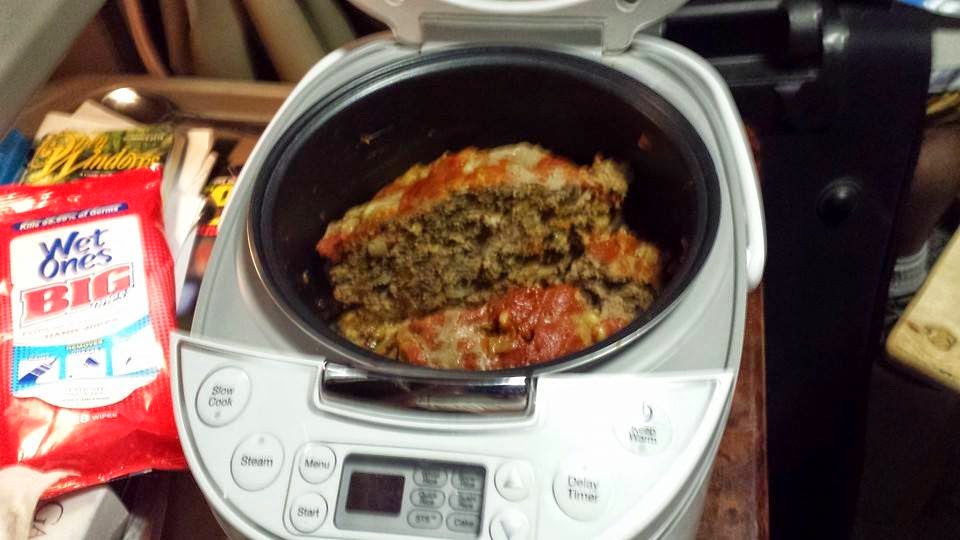 Cooking On The Truck Aroma Rice Cooker Meatloaf.
