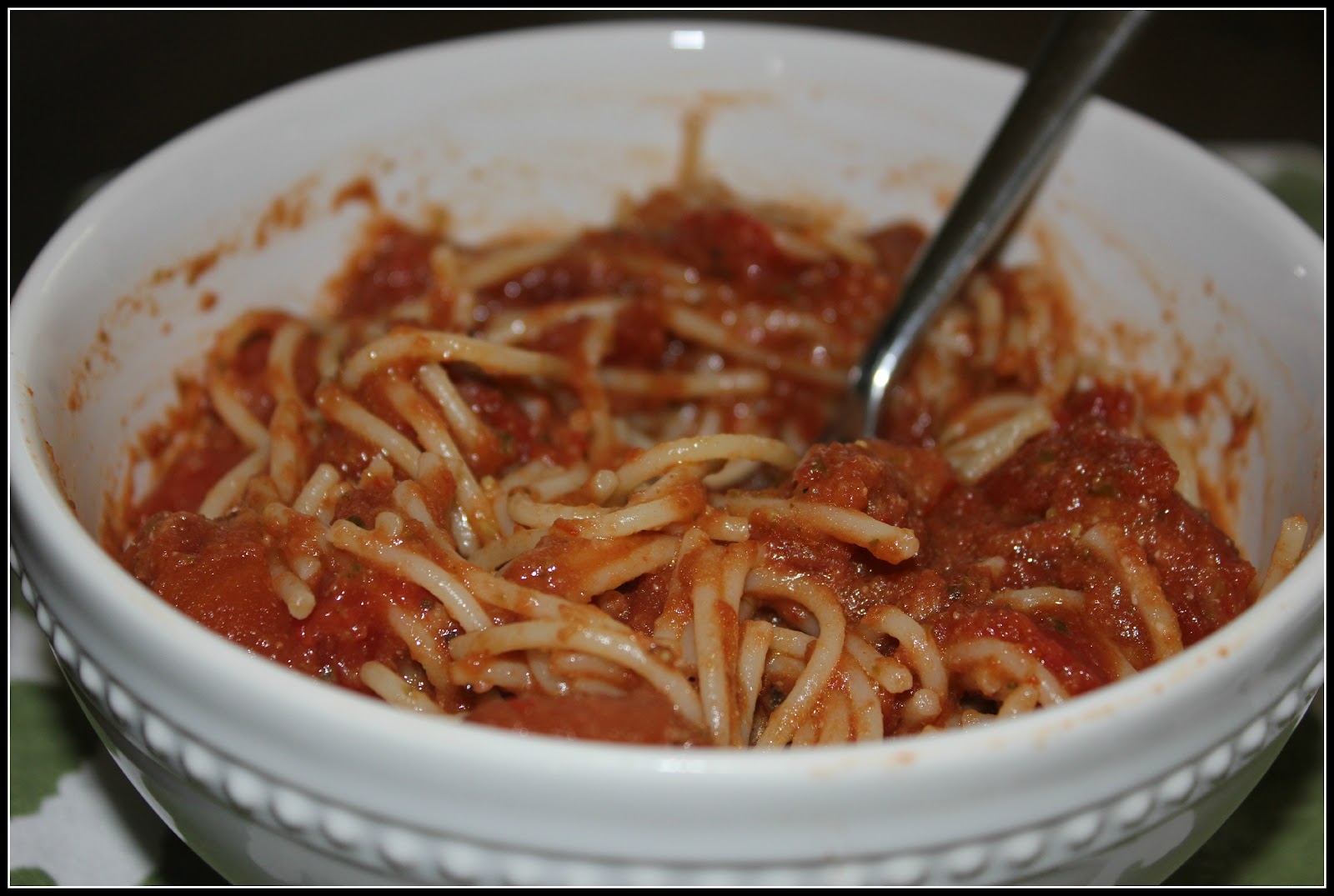 Three Peas In My Little Pod easy (meatless) spaghetti sauce.