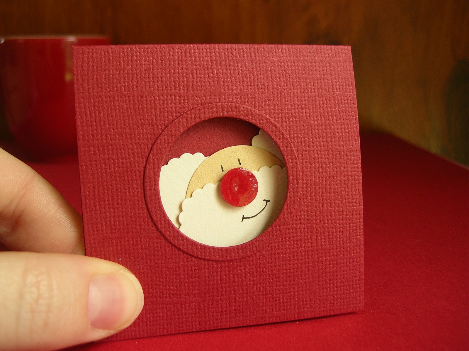 Punch Art Fun Punch Art Christmas Cards Santa porthole (circle)