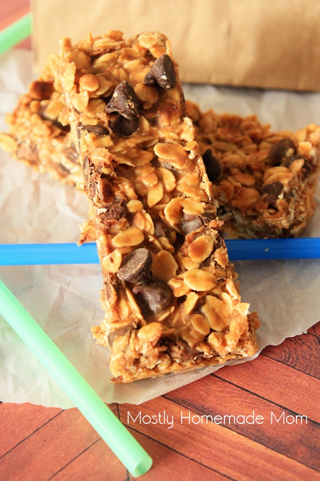 Coconut Oil Peanut Butter Chocolate Chip Granola Bars Mostly Homemade Mom